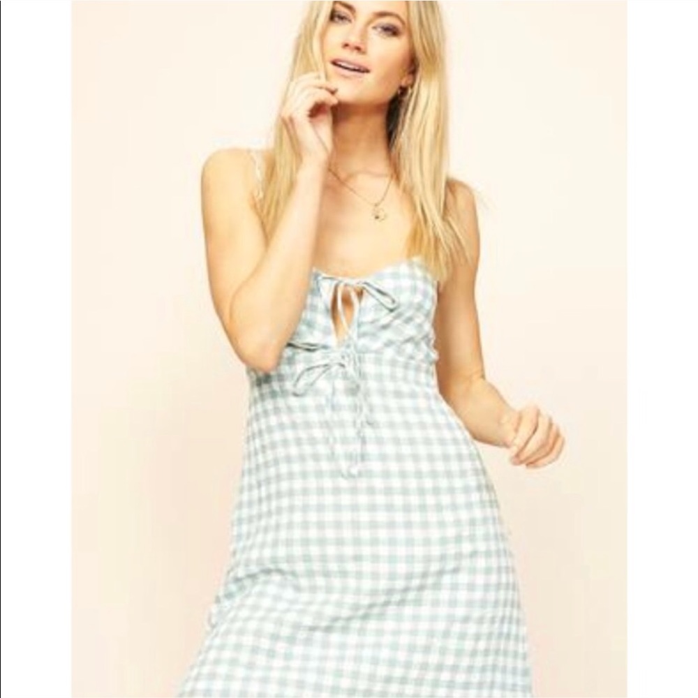 MinkPink sweet sage gingham dress